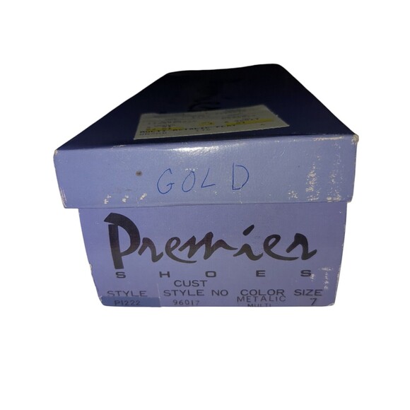 Premier Collection Vtg 90s Gold -Silver Metallic Low Heel Slip-on  Womens 7 - Picture 8 of 8